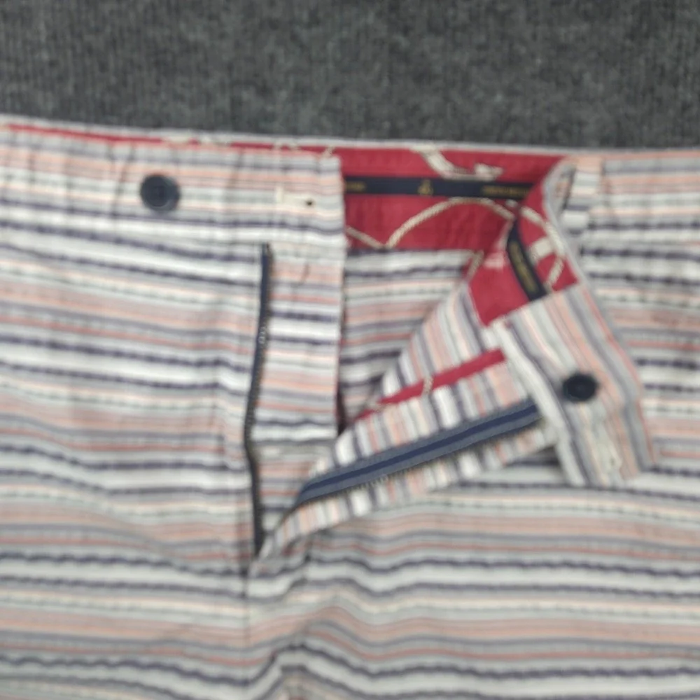 Brooks Brothers Bermuda Short Mens 44 Multi Stripe Blue Orange Cotton Seersucker